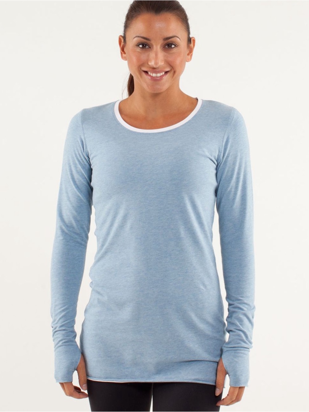 Lululemon Every Yogi Long Sleeve
Heathered Caspian Blue / White Reversible